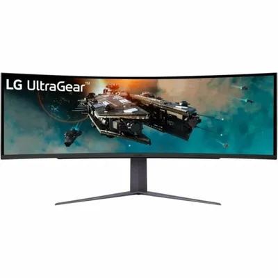 Image de LG 49GR85DC-B, 49" Ultragear VA AG, 1ms, 32:9 Curved 1000R Gaming QHD (5120 x 1440), 240Hz, 450 cd/m2, 2500:1, DCI-P3 95%, GNVIDIA FreeSync, -Sync, HDR 600, VRR, USB Type-C, HDMI, DisplayPort, PIP, PBP, Hauteur, Pan, Tilt