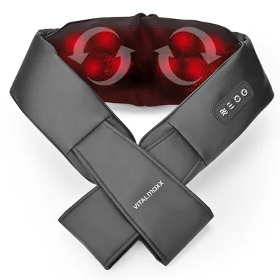 Produktbild von Shiatsu Nackenmassagegerät VITALmaxx schwarz, mit Wärmefunktion, 8 Massagebälle