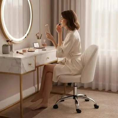 Immagine prodotto di Una moderna sedia da ufficio, semplice e confortevole, con seduta imbottita