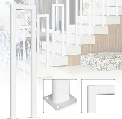 Produktbild von Ikodm 100cm U-Form Treppengeländer Weiß Ovalrohr Handlauf Aufrechte Montage