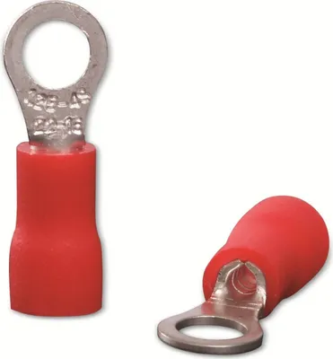 Produktbild von QUADRIOS Ringkabelschuh 22C441, 0,5 - 1,5 mm², Rot, Teilisoliert, Loch-Ø 4,3 mm, 100 Stück