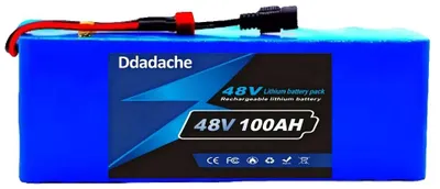 Image de Batterie lithium-ion, capacité de 100 Ah, compatible 54,6 V, connecteur XT30 JST