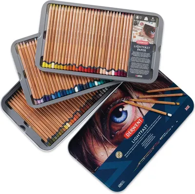 Zdjęcie produktu dla Pastele olejne DERWENT Lightfast, 100 sztuk w metalowym pudełku