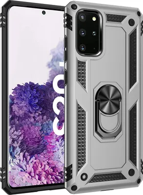 Image de Galaxy S20 Plus Case with Ring, Dual Layer Hard PC TPU, Shockproof Case with Stand for Samsung Galaxy S20 Plus Silver