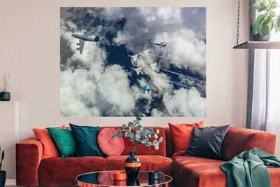 Produktbild von MuchoWow® Poster Flugzeuge - Düsenjäger - Blau 160x120 cm - Foto Plakat
