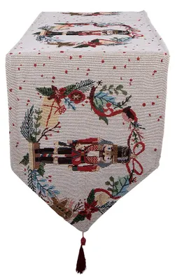 Obrázok produktu pre Clayre & Eef Vianočný behúň na stôl 33x180 cm Béžový polyester