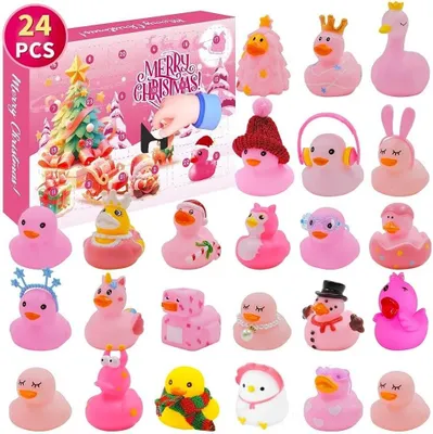 Produktbild von Adventskalender – 24 Tage bis Weihnachten mit 24 Gummientchen, lustiges Badezeug für Kinder im Alter von 3 bis 9 Jahren