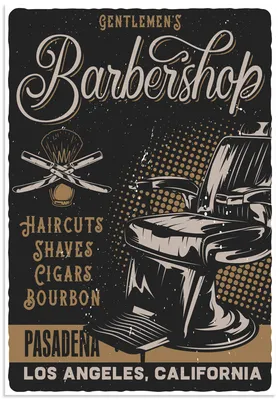 Produktbild von ARTland Wandbild Alu für Innen & Outdoor Barbershop Plakat Größe: 70x100 cm