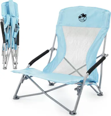 Produktbild von Campingstuhl bis 150 kg Angelstuhl Faltbar zum Strand Angeln mit Tragetasche Blau
