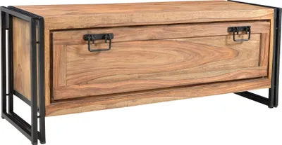 Produktbild von SIT Möbel Schuhschrank | 1 Klappe | Akazie natur | Metall antikschwarz | B 130 x T 40 x H 50 cm | 09258-01 | Serie PANAMA