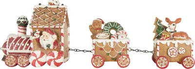 Zdjęcie produktu dla Clayre & Eef Dekoracja świąteczna figurka pociąg 33x10x15 cm brązowy plastik