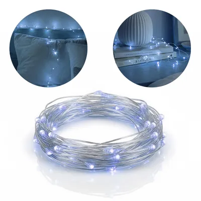 Produktbild von MasterLED LED Lichterkette Weihnachten - 30 LED - 6500K Kaltweiß - batteriebetrieben - Innen Deko - strahlendes Winterlicht - 2 Modi