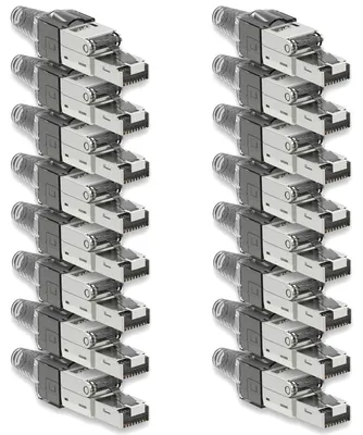 Produktbild von Netzwerkstecker Cat7 CAT 7 RJ45 Stecker 16x Steckverbinder werkzeuglos geschirmt