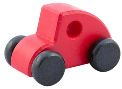 Produktbild von Holzauto Käfer Rot | Klassisches Holzspielzeug für Kinder | Kleines Spielzeugauto aus Holz
