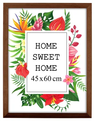 Obrázok produktu pre MG Design, rámček na obrázky Braun, 45 x 60 cm – vyrobený z prírodného dreva s akrylsklom, určený na zavesenie aj na postavenie, vhodný na fotografie, plagáty a puzzle