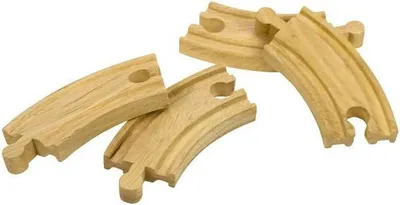 Produktbild von Bigjigs Rail Kurze runde Schiene 10 cm 4 Stück