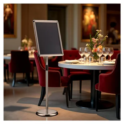 Produktbild von Höhenverstellbarer Präsentationsständer 88-138 cm für A3, Aluminium- und Stahlaufsteller, vielseitig einsetzbar
