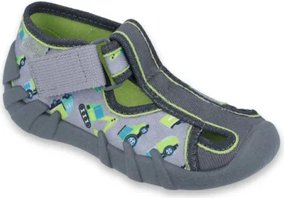 Produktbild von BEFADO Jungen Hausschuhe Speedy Bagger Klettverschluss Grau 21