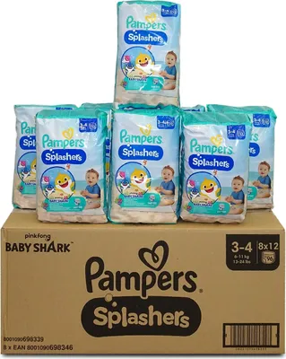 Produktbild von Pampers 81666483, Junge/Mädchen, 3+, Windel mit Klebeband, 7 kg, 15 kg, Mehrfarbig