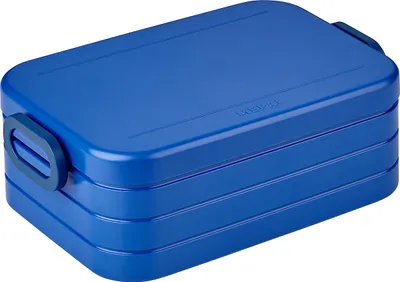 Produktbild von Mepal - Lunchbox Take a Break Midi - Brotdose To Go - Für 2 Sandwiches oder 4 Brotscheiben - Meal Prep Box - Essensbox mit Unterteilung - Spülmaschinenfest - 900 ml - Vivid Blue