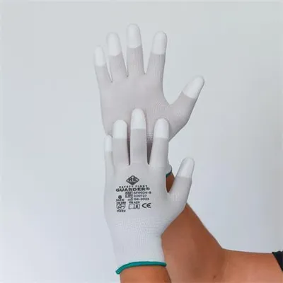 Obrázek produktu pro Montážní ESD rukavice, šedo-bílá, pletené, XS, z karbon-polyesteru,Polyuretanprsty, 12 párů, SF0026-6