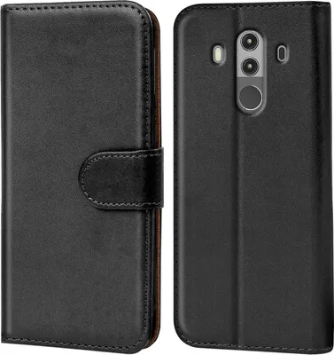 Produktbild von Conie Klapp Tasche für Huawei Mate 10 Pro Kartenfach Rundumschutz Hülle in Schwarz