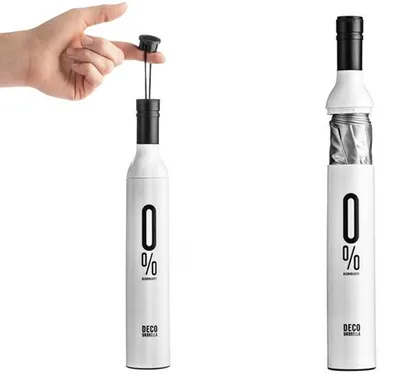 Productafbeelding van Opvouwbare Paraplu in Fles, Zilver