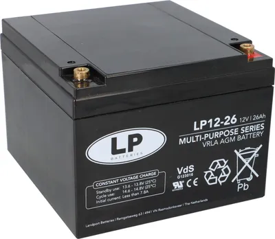 Obrázok produktu pre Olovená batéria Landport 12V 26Ah AGM NSA LP12-26 T12 VdS