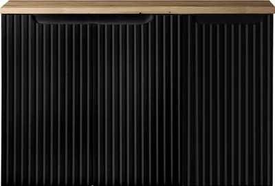 Produktbild von Waschtisch-Unterschrank 90cm, in schwarz mit Eiche, NEWPORT-56-BLACK