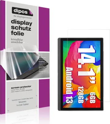 Produktbild von 2x Schutzfolie für Masewo 14 Zoll Tablet klar Displayschutzfolie Folie Display Schutz dipos