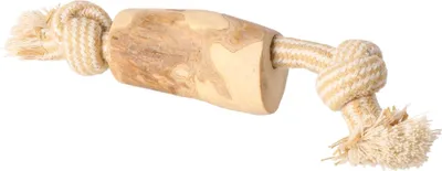 Obrázek produktu pro Dingo PSIA-KAWKA žvýkací hračka z dřeva kávovníku – 22 cm, žvýkací klobása se dvěma uzly pro psy