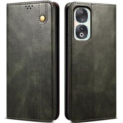 Obrázek produktu pro Pouzdro pro Honor 90 Pro, kožené flip pouzdro peněženka s funkcí stojánku zelené