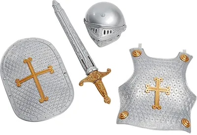 Produktbild von Kinder Ritterrüstung Set (Helm, Schwert, Schild & Brustpanzer)