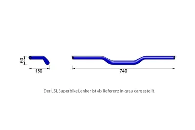 Zdjęcie produktu dla LSL Kierownica Superbike Xn1 Elox. Niebieska, płaska 28,6 mm