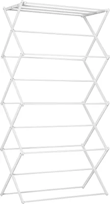 Image de Séchoir à linge pliable HOMCOM, 8 niveaux, métal et plastique, blanc