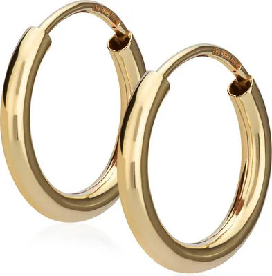 Produktbild von Paar 585 Gelbgold Creolen Ohrringen Ohrschmuck 1,8mm Rund Goldohrringe 13mm 9028