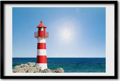 Produktbild von Bild 60x40 MDF-Rahmen, Wandkunst Leuchtturm