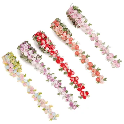 Blumen-Dekoband, 5 Yards, 2,5 cm, 5 Farben
