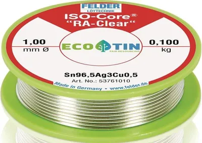 Produktbild von Lötdraht 1mm 100g Sn96,5Ag3,0Cu0,5 FELDER