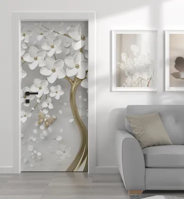 Produktbild von Türtapete Türposter Türfolie selbstklebend blühender Blütenbaum Folie