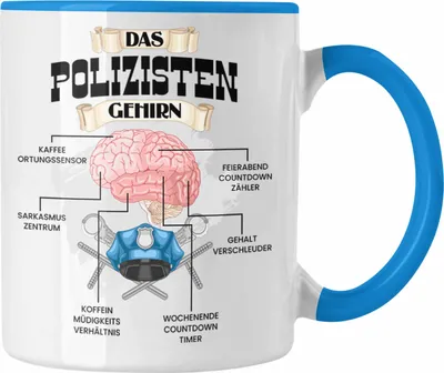 Produktbild von Trendation - Polozisten Tasse Lustiges Geschenk für Polizei Polizisten Spruch Becher Geburtstag Weihnachten (Blau)