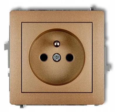 Productafbeelding van Karlik DECO enkelvoudige stopcontact met aardingscontact, goudkleurig