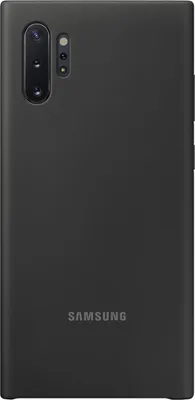 The back of a black Samsung phone case.