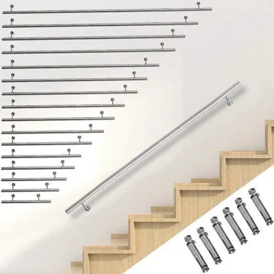 Produktbild von Famanu Treppengeländer 130 cm - Wandleitung für Innen und Außen - Inklusive Befestigung