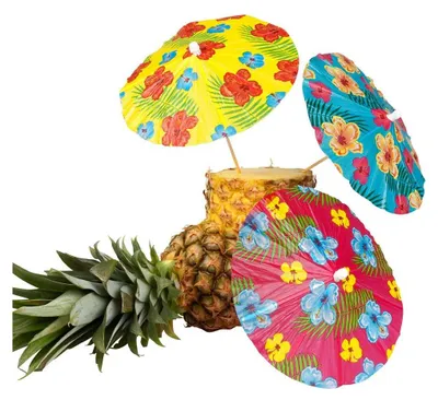 Produktbild von 6 Cocktailschirmchen Hibiscus