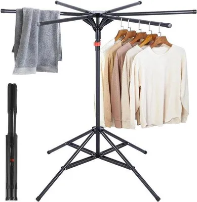 Productafbeelding van Droogrek - Wasrek - Kleding Drogen - Inklapbaar - 170 cm - Zwart