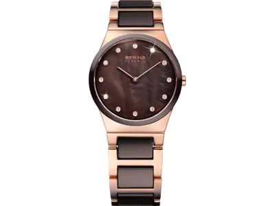 Produktbild von BERING Ceramic Damenuhr braun/roségoldfarben 32230-765