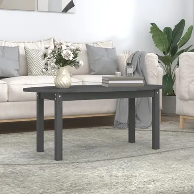 Produktbild von The Living Store Couchtisch Grau 110x55x45 cm Massivholz Kiefer