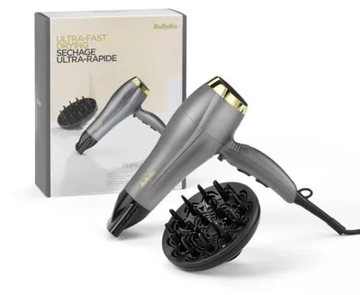 Immagine prodotto di Asciugacapelli Babyliss 5513TE, 2300 W, 2 velocità, 3 temperature, diffusore, controllo del crespo ionico, grigio