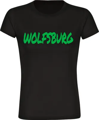Produktbild von multifanshop Damen T-Shirt - Wolfsburg - Textmarker, schwarz, Größe S